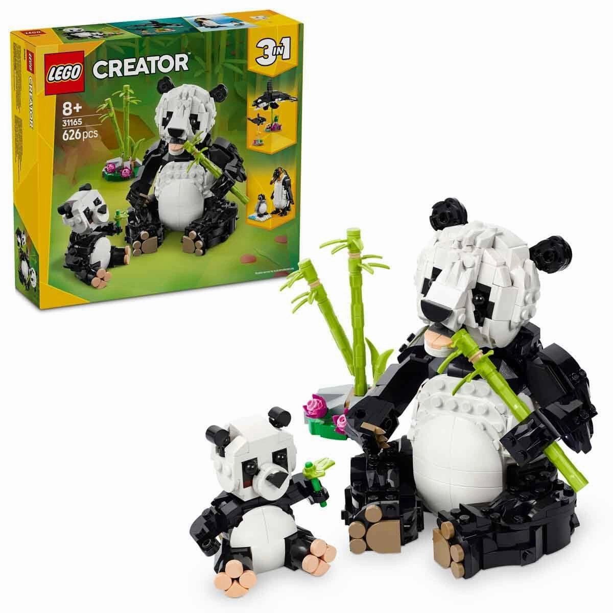 LEGO Creator 3in1 Wild Animals Panda Family Toy Building Kit For Ages 8 
