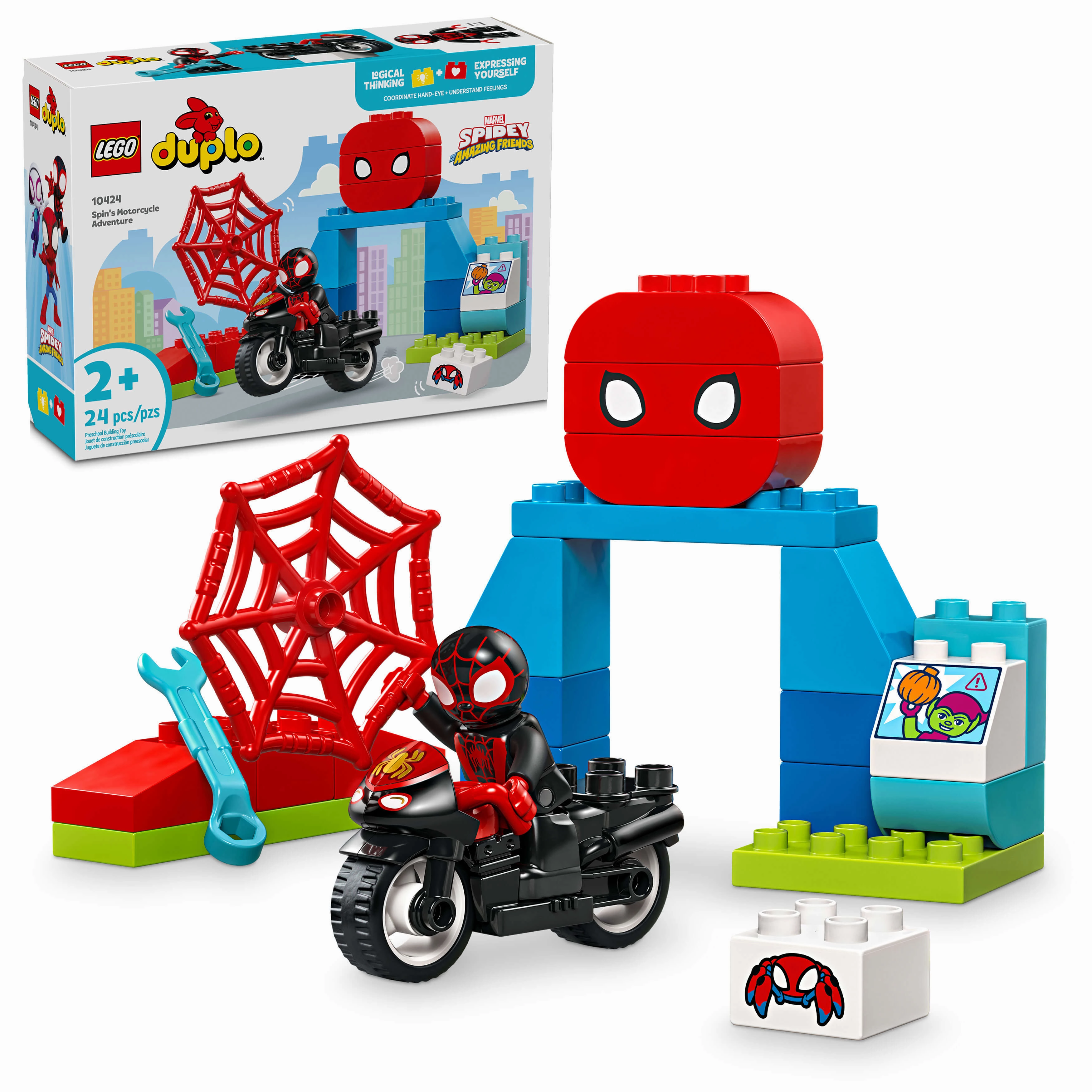LEGO DUPLO Marvel Spin's Motorcycle Adventure Set - Superhero Fun