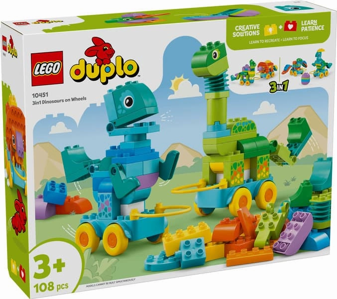 Lego Duplo Town 10451 3 in 1 Dinosaurs on Wheels Set for Ages 3 and Up