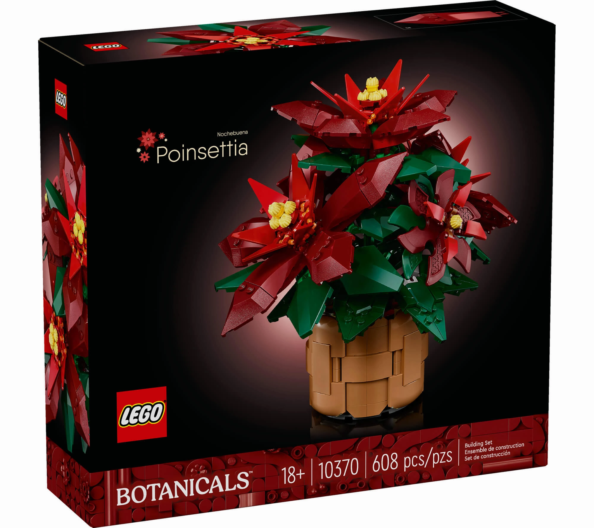 LEGO Icons Poinsettia Plant Decor Building Set 10370 - Botanical Collection