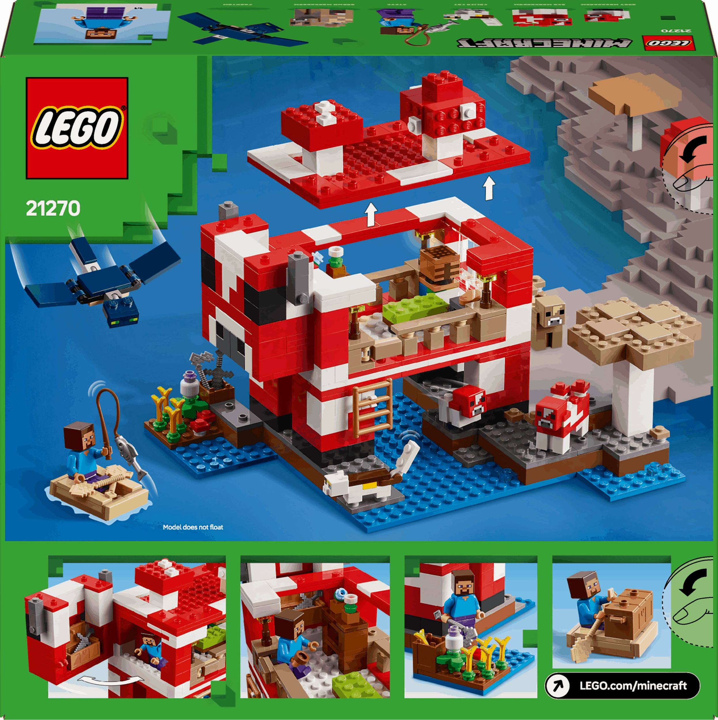 Lego Minecraft 21270 The Mooshroom House Toy Playset for Ages 8 and Up