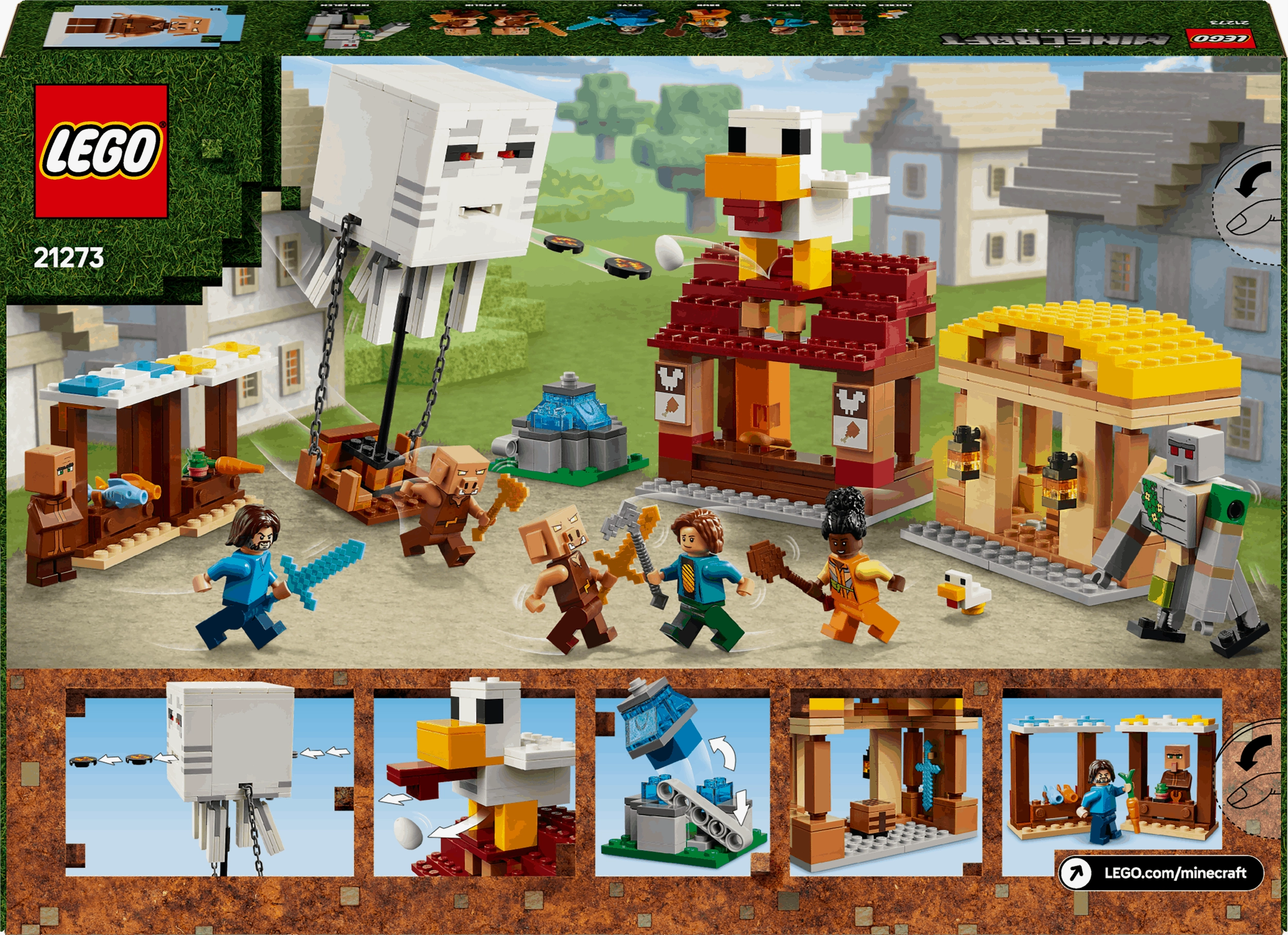 Lego Minecraft Movie 21273 The Ghast Balloon Village Attack Ages 10 