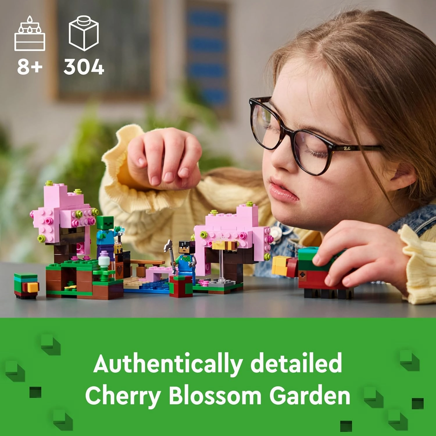 LEGO Minecraft The Cherry Blossom Garden Toy Playset Kit for Ages 8 