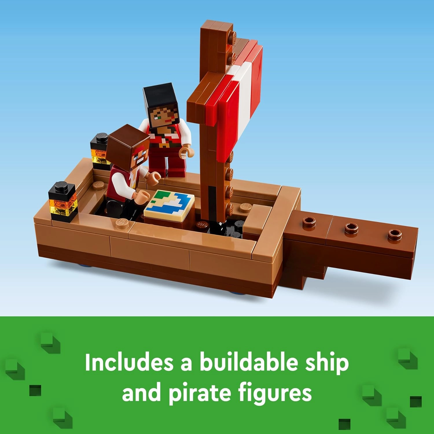 LEGO Minecraft The Pirate Ship Voyage Boat Playset Kit for Ages 8 