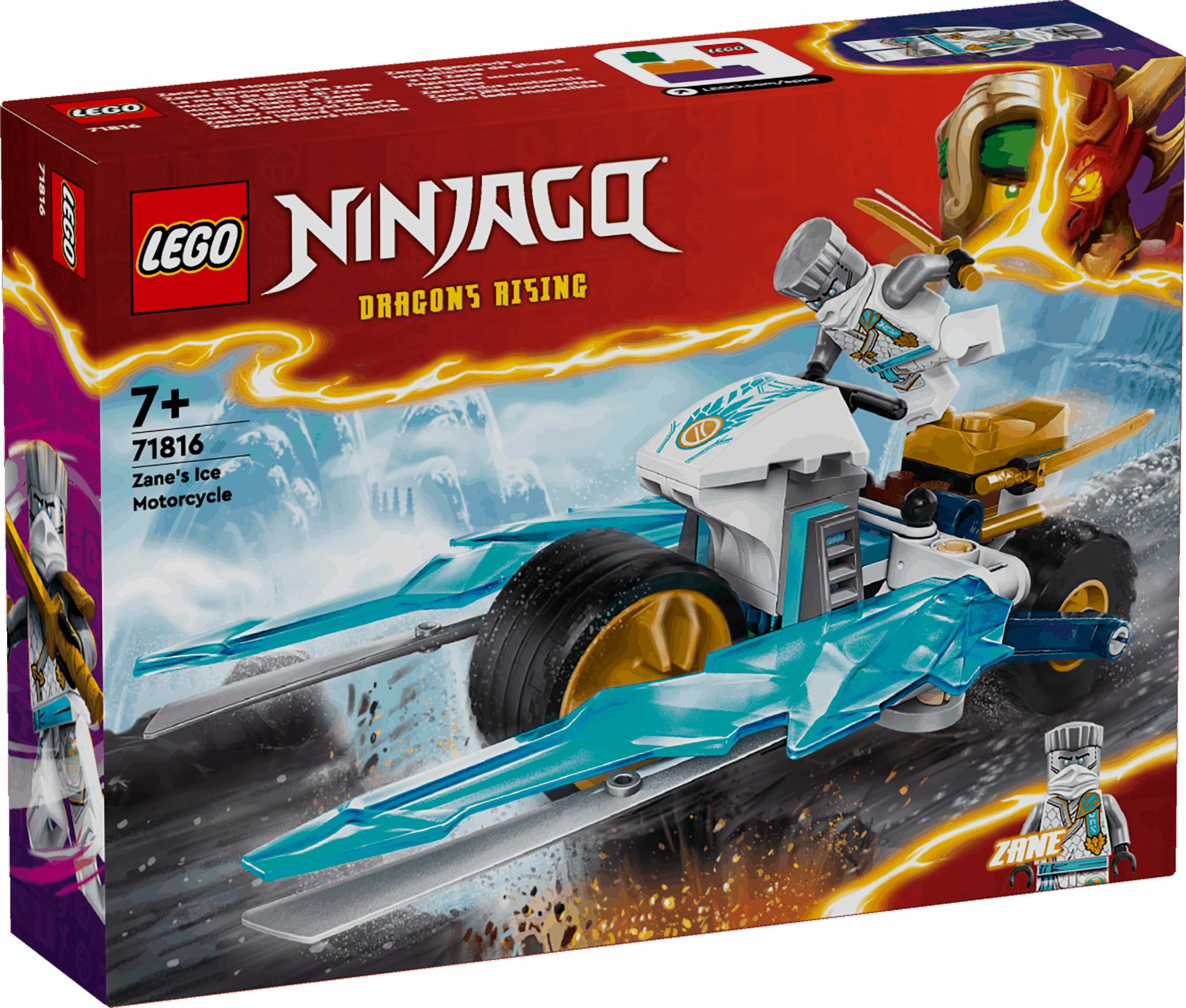 Lego Ninjago 71816 Zane's Ice Motorcycle Toy Playset for Ages 7 and Up