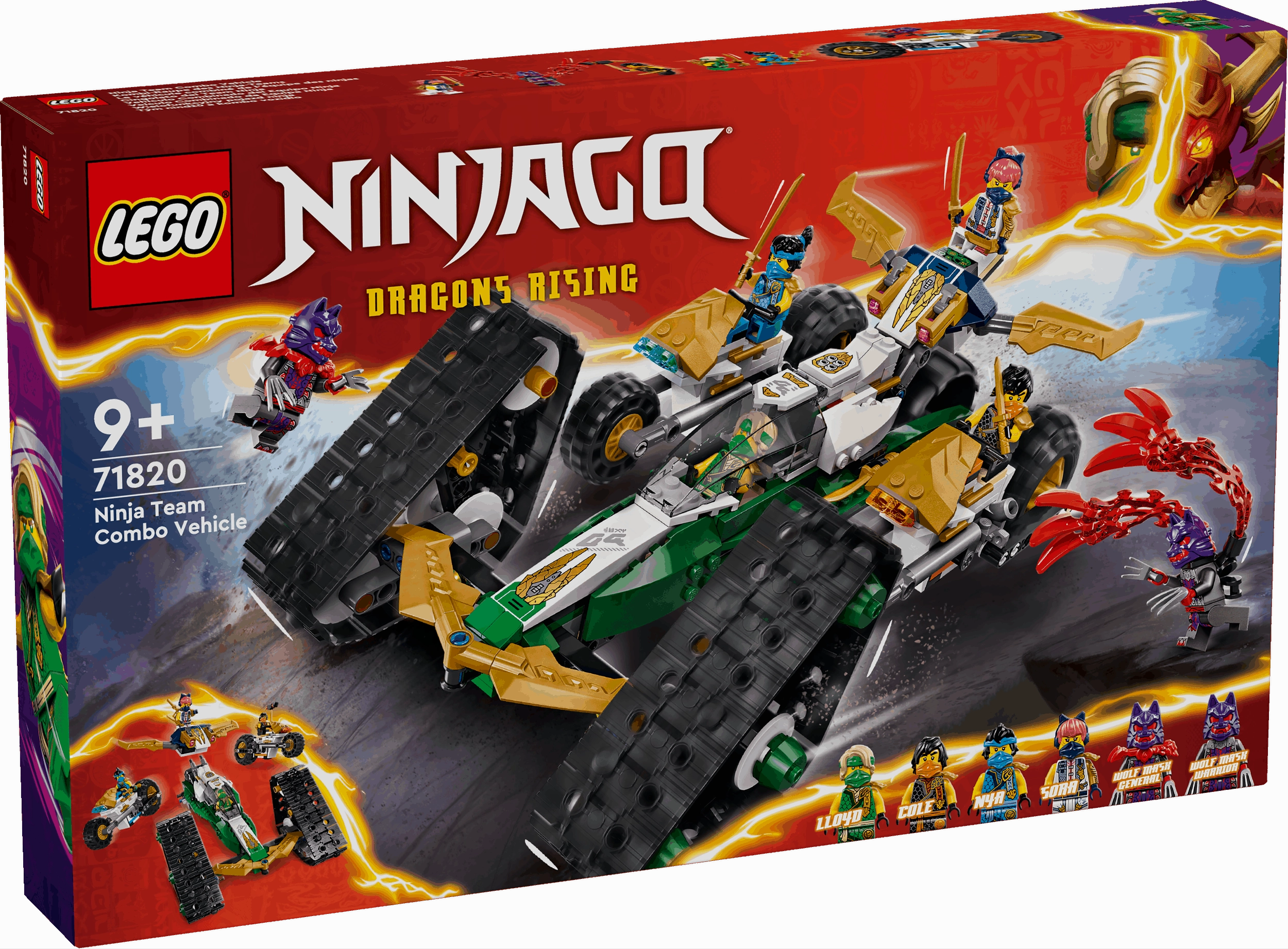 Lego Ninjago 71820 Ninja Team Combo Vehicle 4 in 1 Playset for Ages 9 