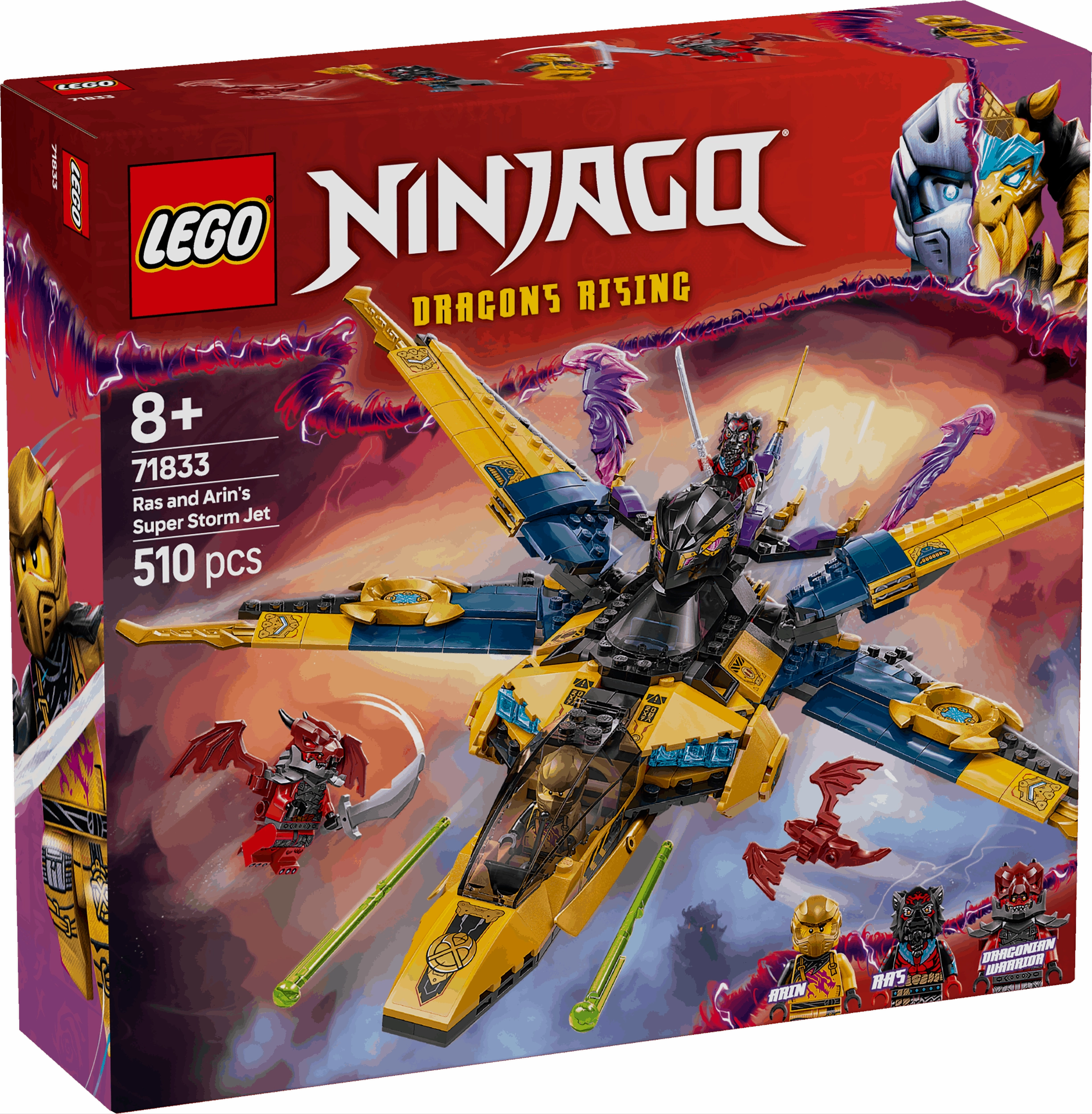 Lego Ninjago 71833 Ras and Arin's Super Storm Jet Playset for Ages 8 