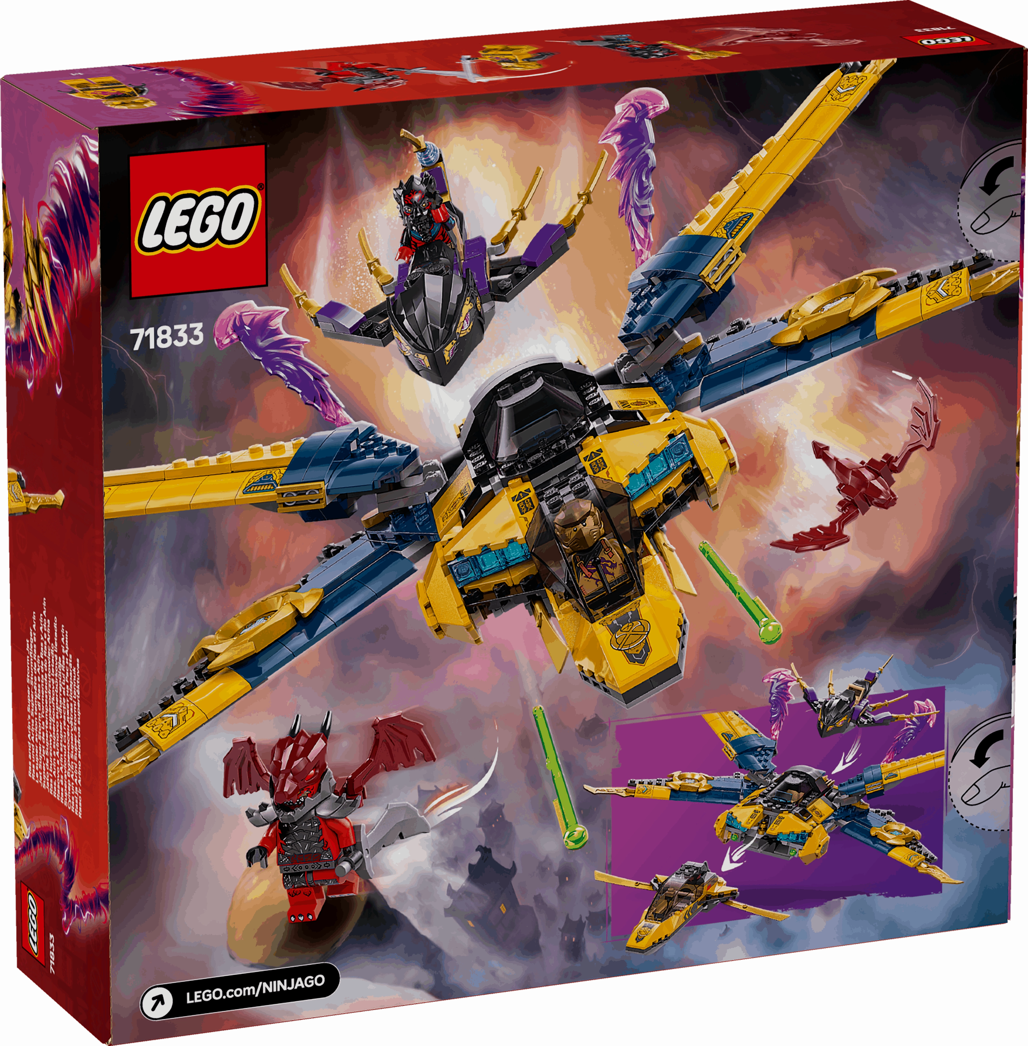 Lego Ninjago 71833 Ras and Arin's Super Storm Jet Playset for Ages 8 