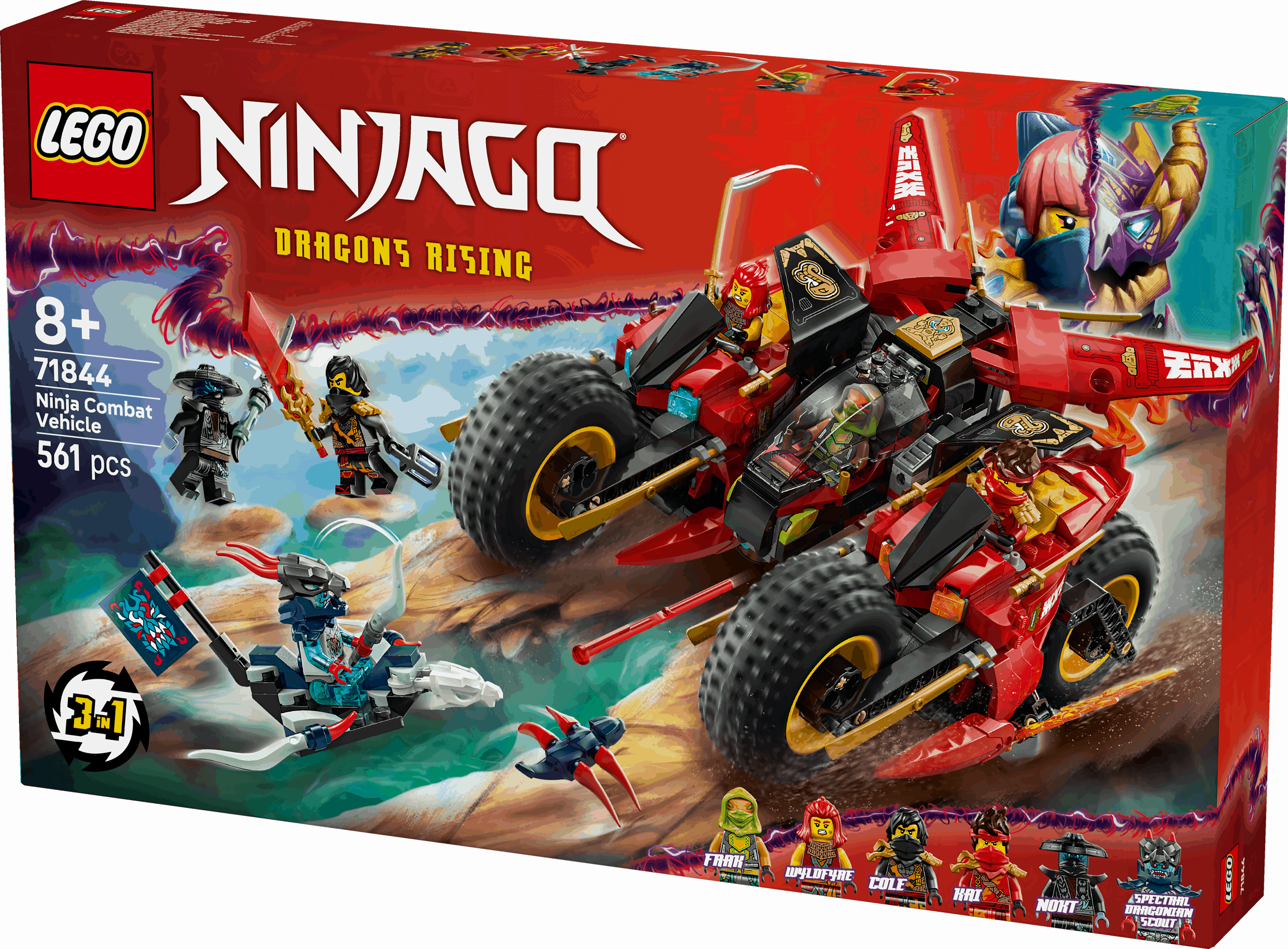 Lego Ninjago 71844 Ninja Combat Vehicle Toy Playset for Ages 8 and Up