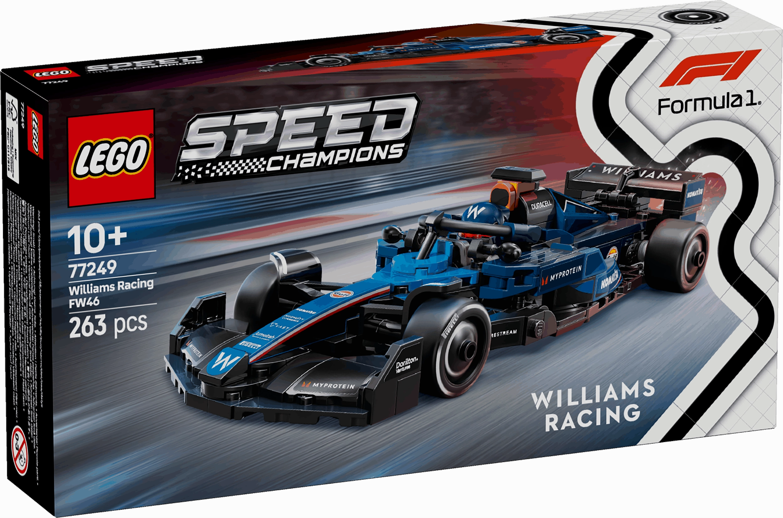 Lego Speed Champions 77249 Williams Racing FW46 F1 Race Car Ages 10 