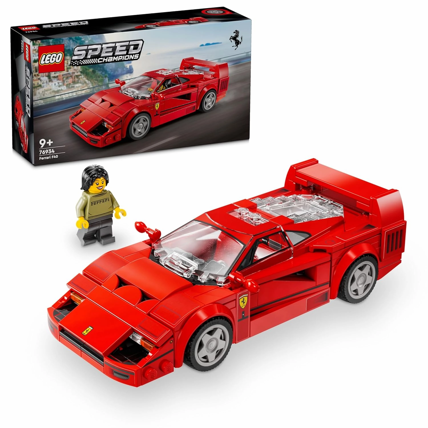 LEGO Speed Champions Ferrari F40 Supercar Vehicle Building Kit For Ages 9 