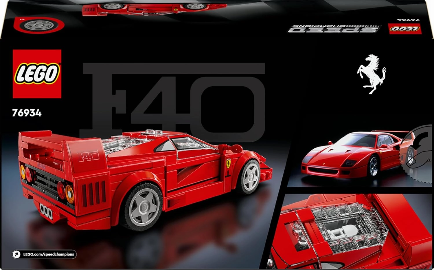 LEGO Speed Champions Ferrari F40 Supercar Vehicle Building Kit For Ages 9 