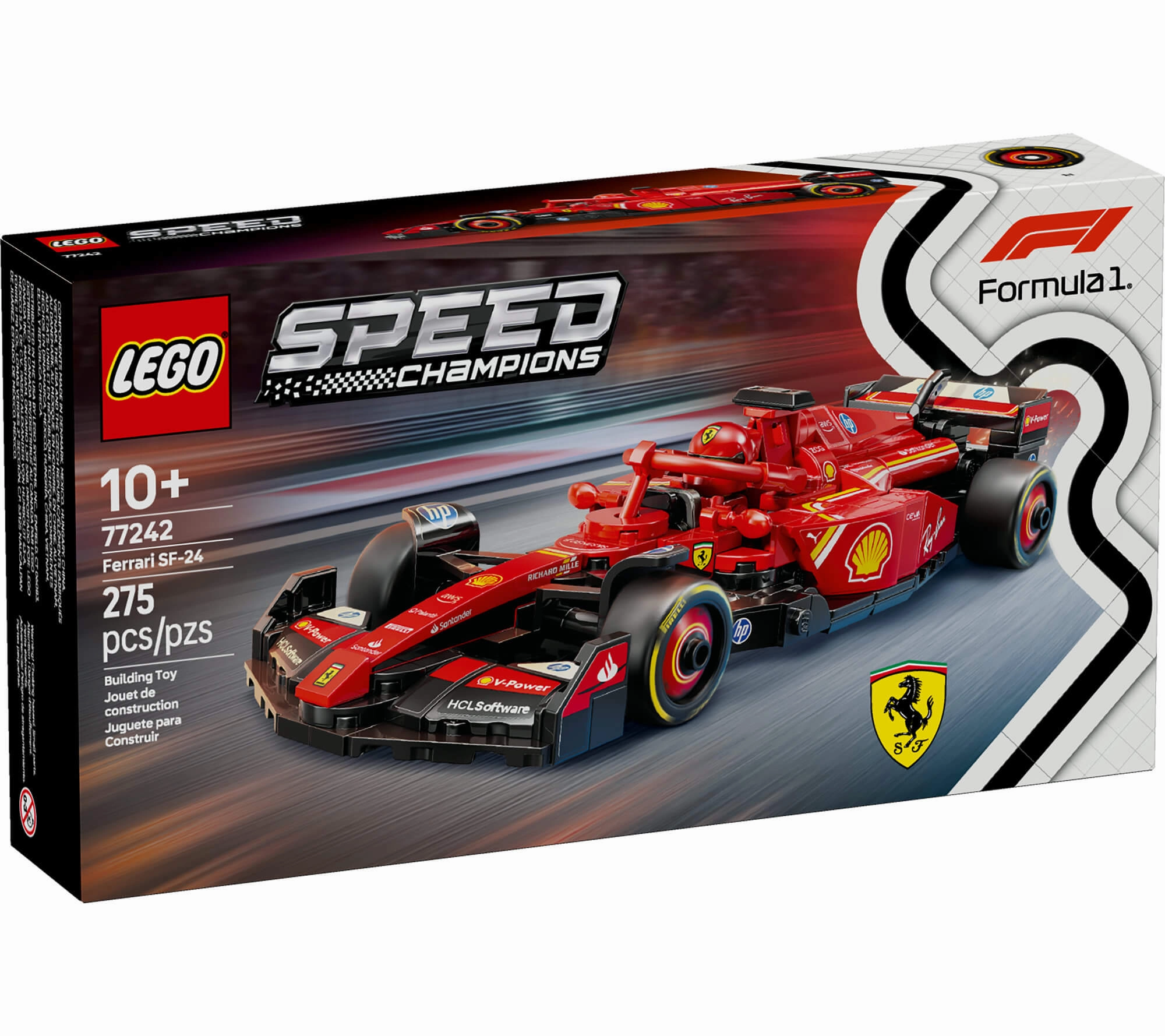 LEGO Speed Champions Ferrari SF-24 F1 Race Car Driver Set 77242 - 275 Pieces
