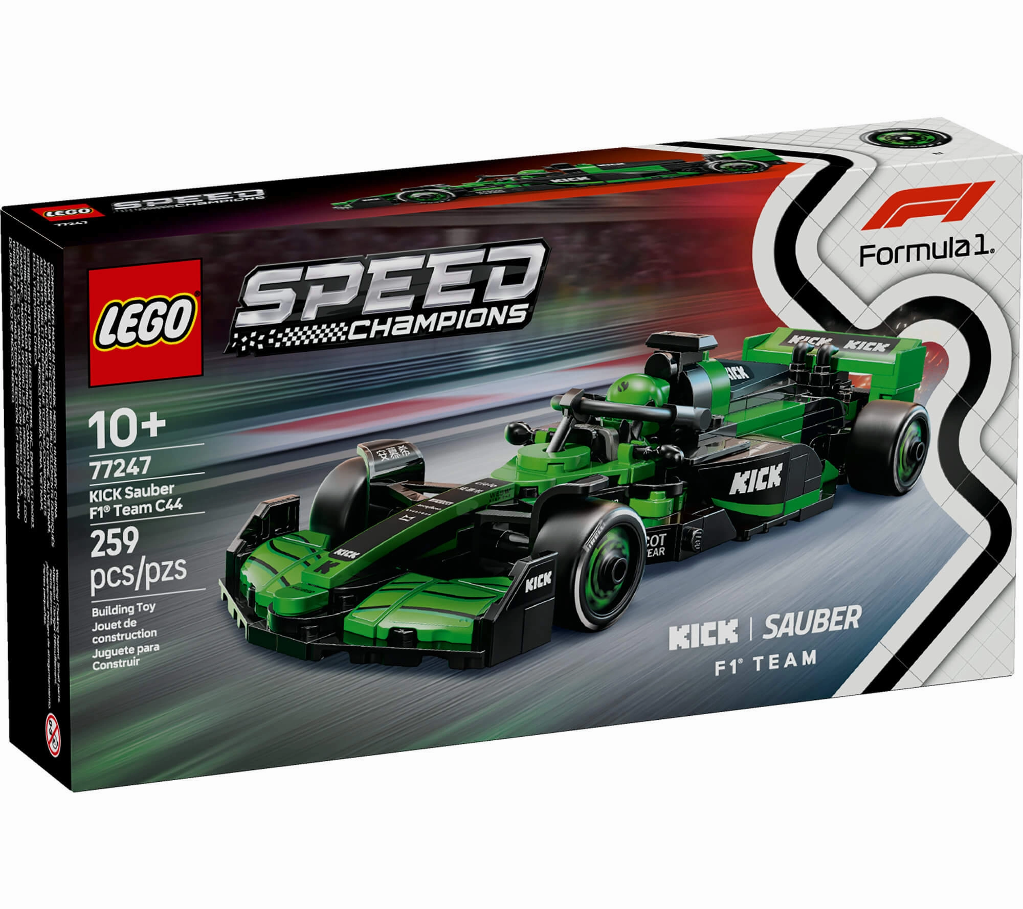 LEGO Speed Champions KICK Sauber F1 Team C44 Race Car Toy Vehicle 77247