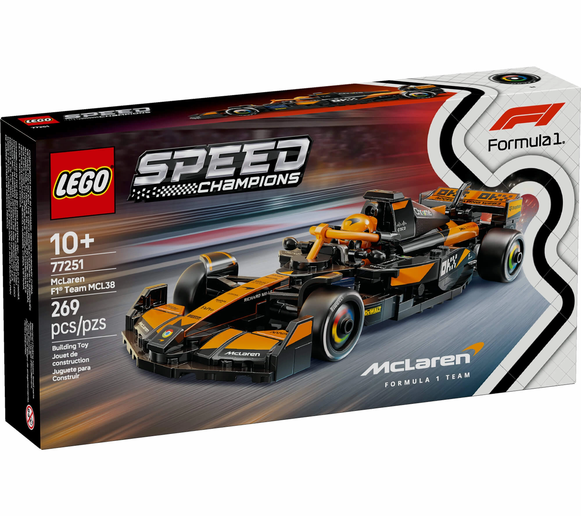 LEGO Speed Champions McLaren F1 Team MCL38 Race Car 269-Piece Set