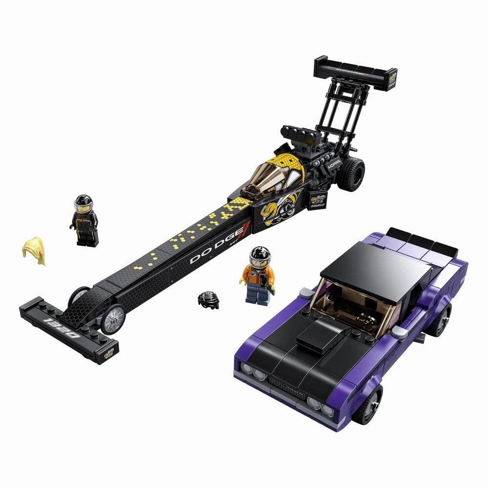 LEGO Speed Champions Mopar Dodge SRT Top Fuel Dragster & 1970 Dodge Challenger Building Kit for Ages 8 