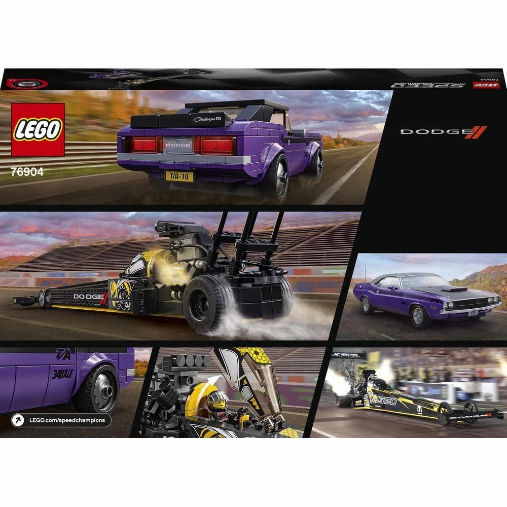 LEGO Speed Champions Mopar Dodge SRT Top Fuel Dragster & 1970 Dodge Challenger Building Kit for Ages 8 