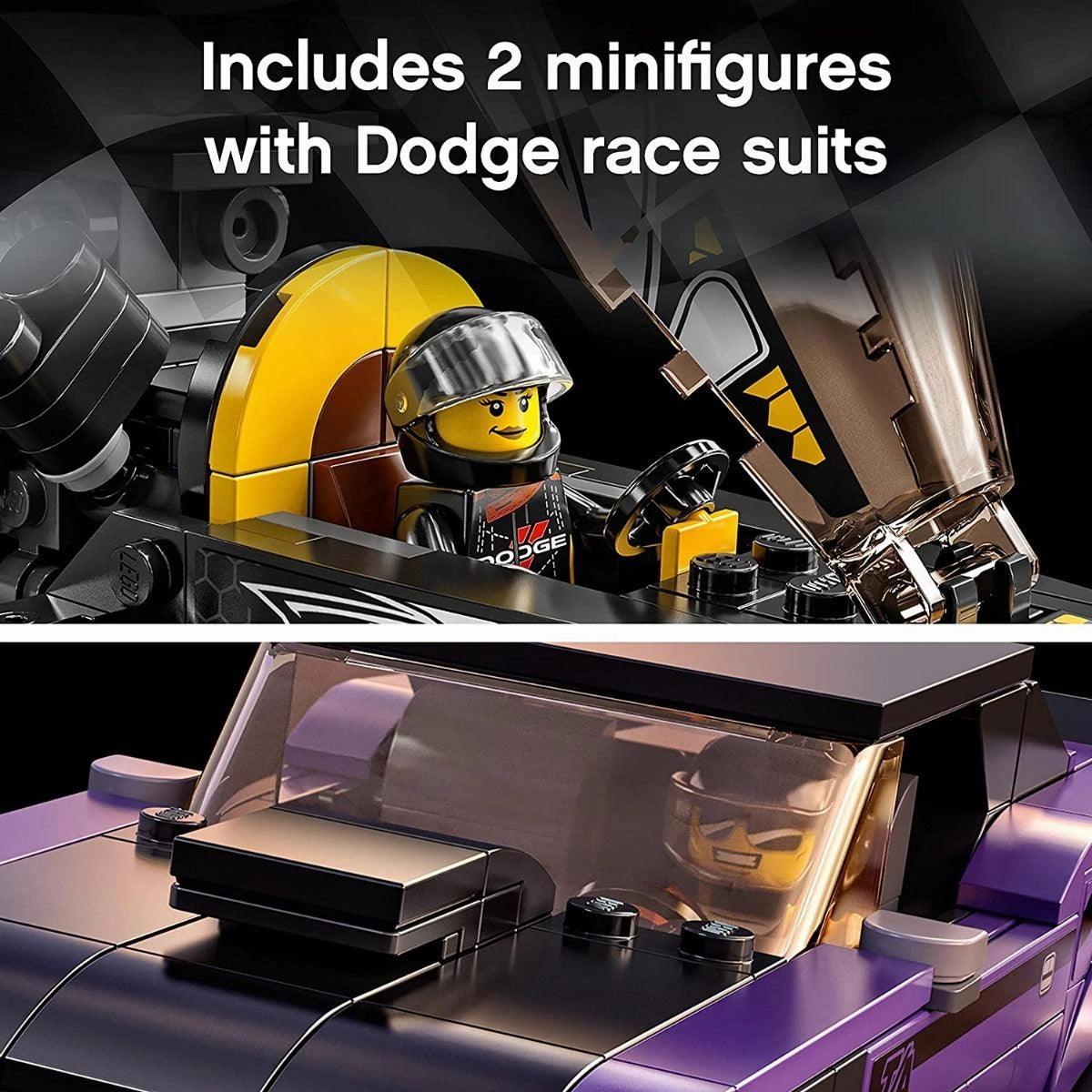 LEGO Speed Champions Mopar Dodge SRT Top Fuel Dragster & 1970 Dodge Challenger Building Kit for Ages 8 