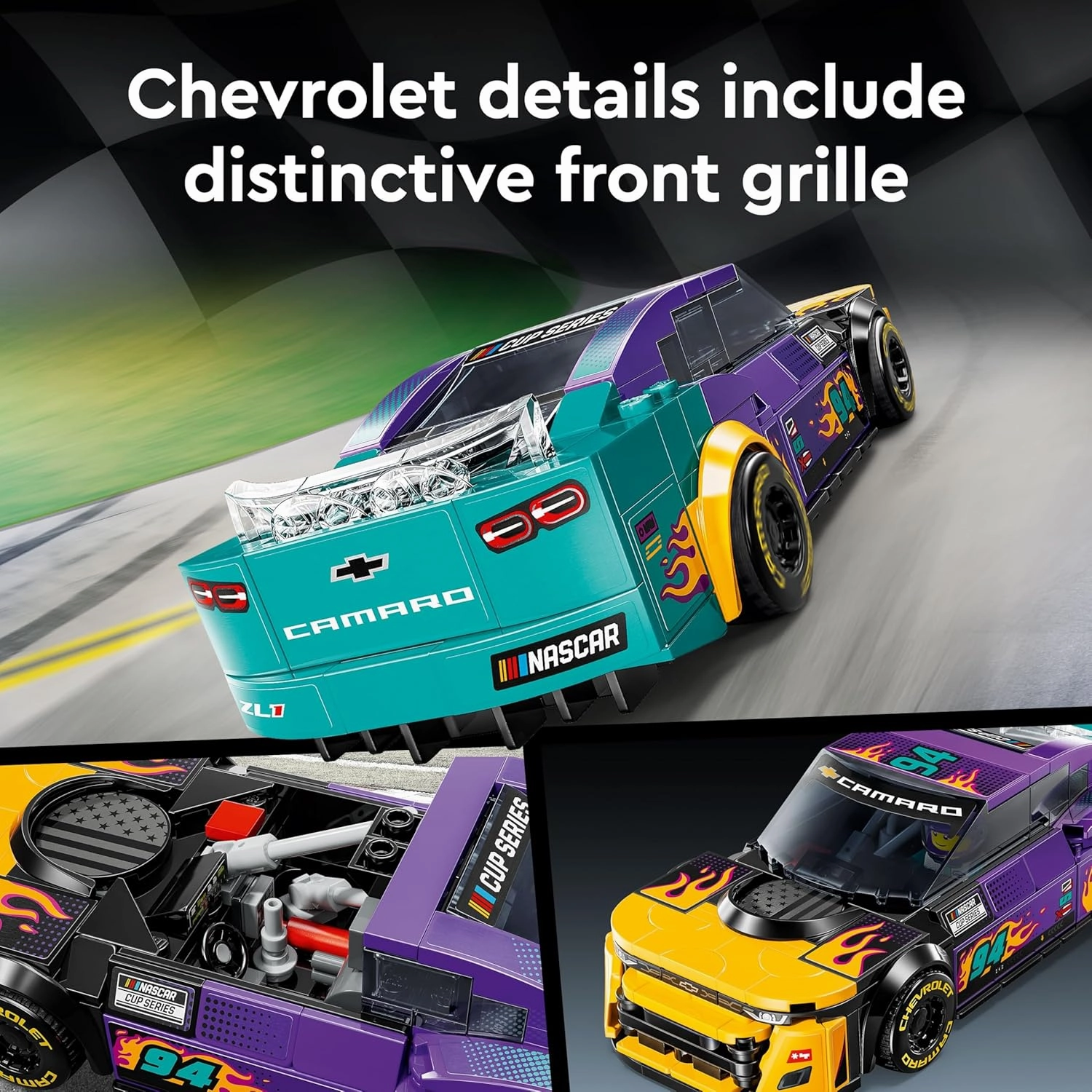 LEGO Speed Champions NASCAR Next Gen Chevrolet Camaro Vehicle Building Kit For Ages 9 