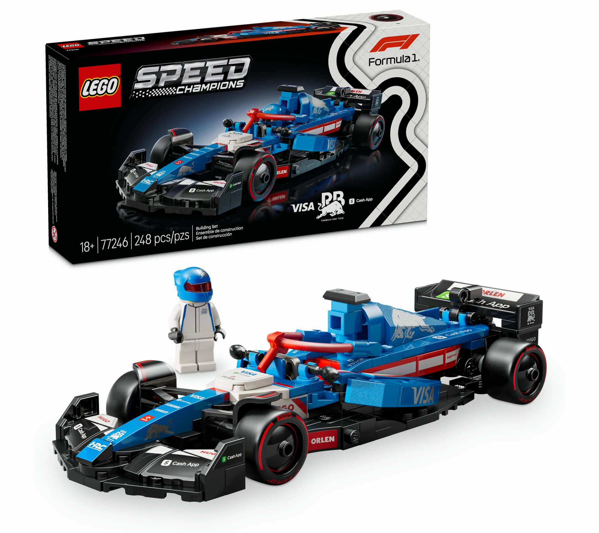 LEGO Speed Champions Visa Cash App RB VCARB 01 F1 Race Car Kit - 248 Pieces