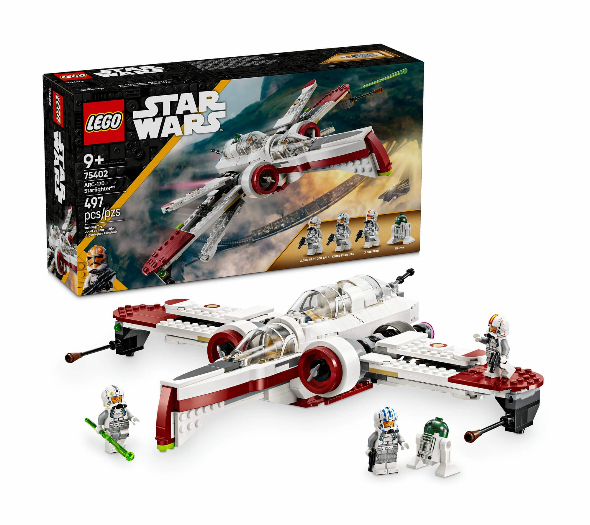 LEGO Star Wars ARC-170 Starfighter Building Kit for Kids 75402, 497 Pieces