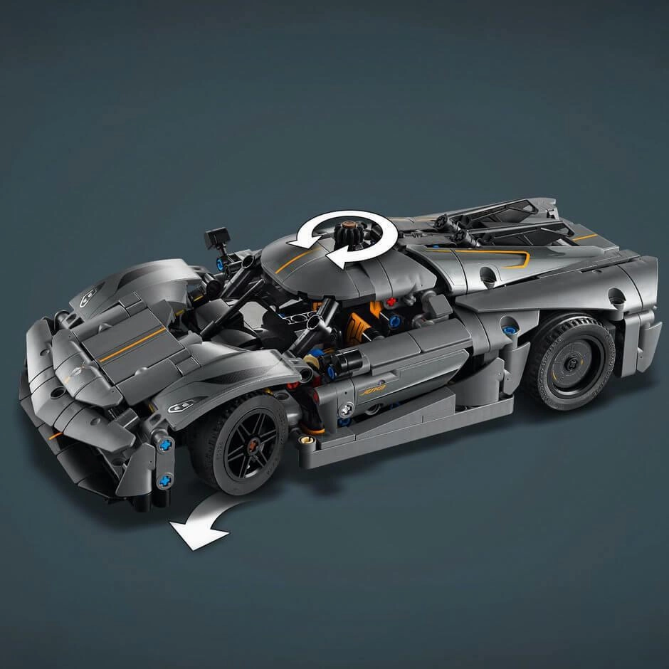 LEGO Technic 42173 Koenigsegg Jesko Absolut Grey Hypercar for Ages 10 