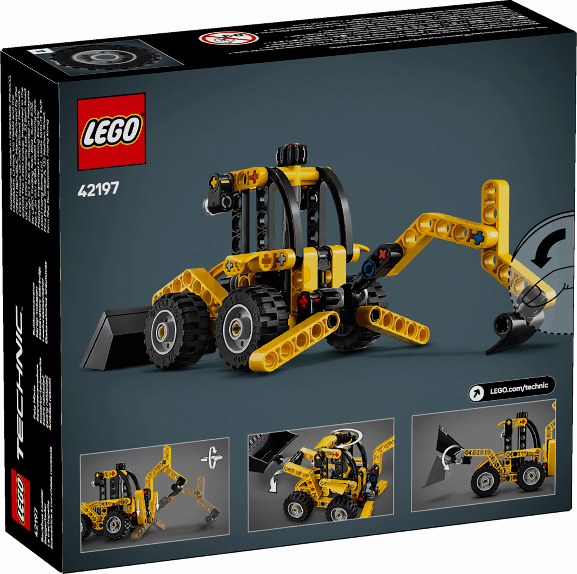 Lego Technic 42197 Backhoe Loader Buildable Playset for Ages 7 and Up