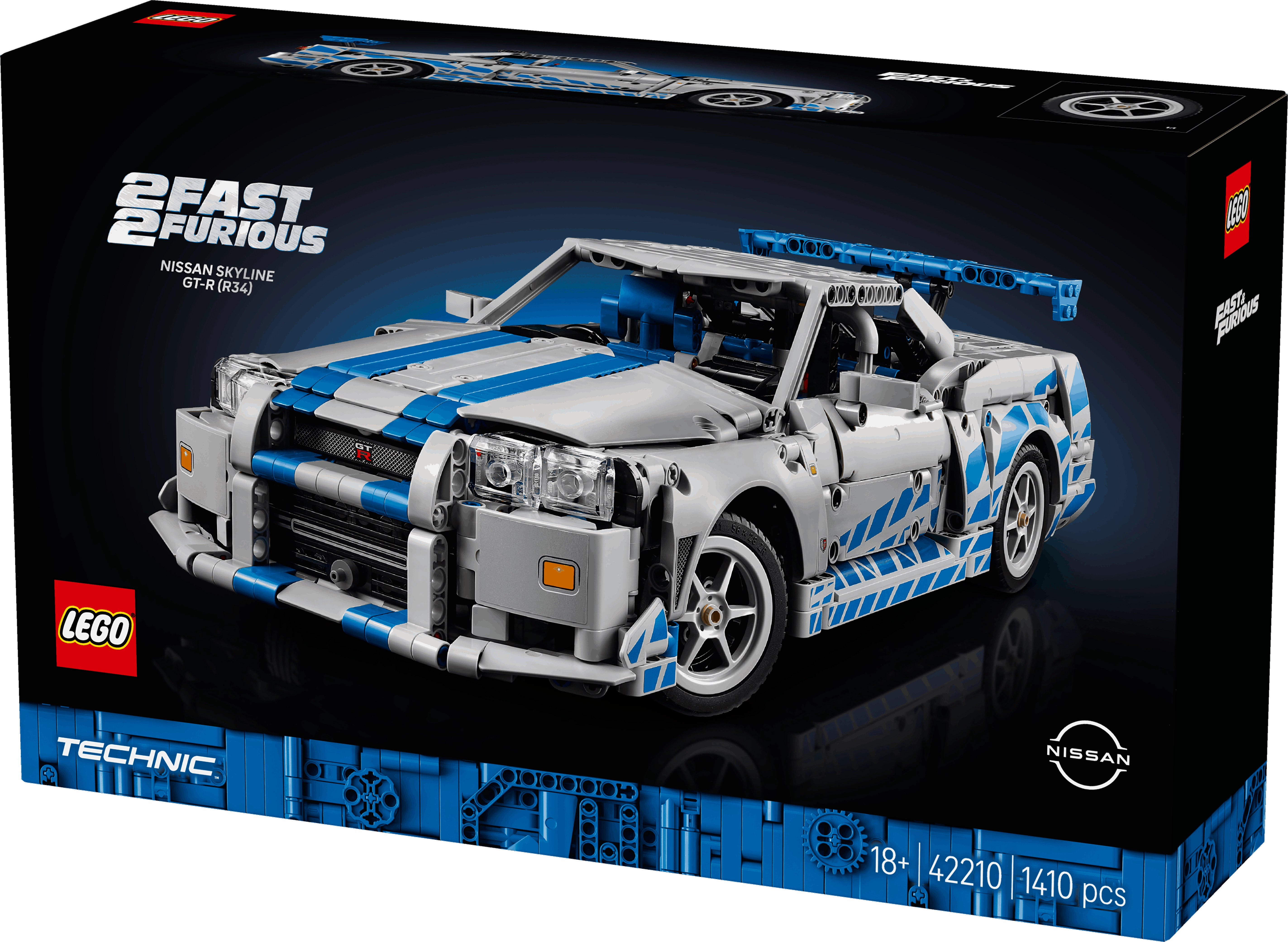 Lego Technic 42210 2 Fast 2 Furious Nissan Skyline GT-R (R34) Ages 18 