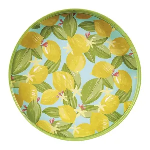Lemon Blossoms 15 Inch Round Tray