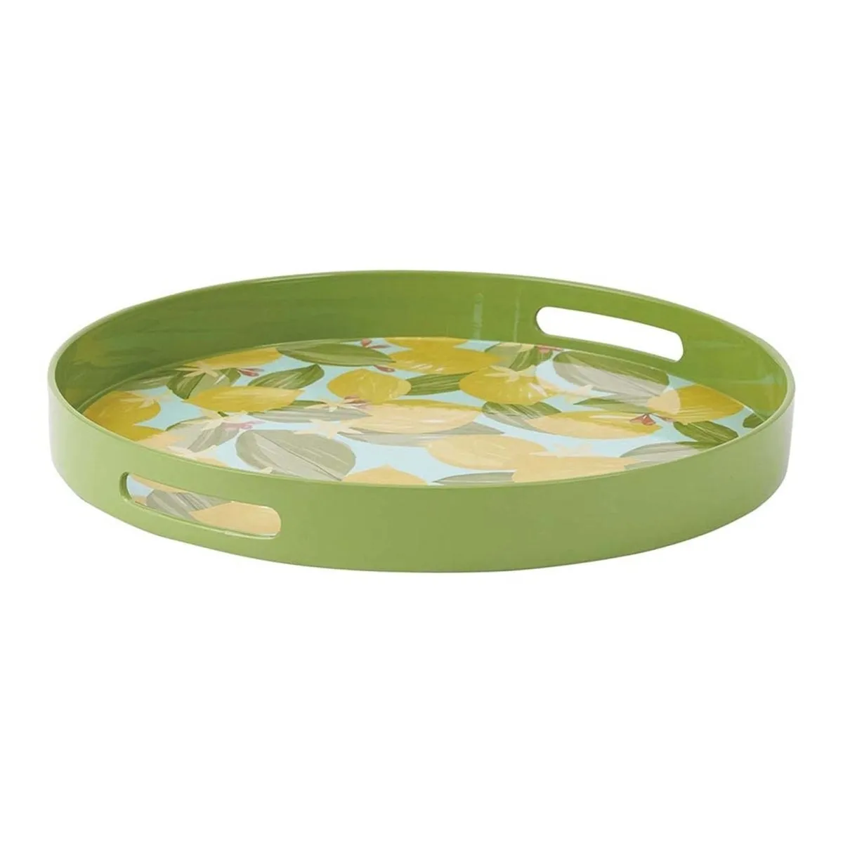 Lemon Blossoms 15 Inch Round Tray