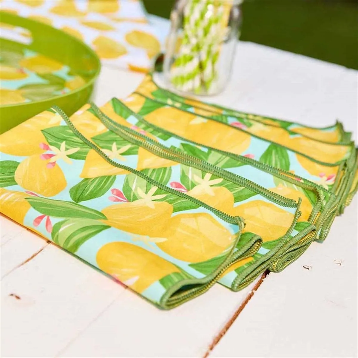 Lemon Blossoms blu Dinner Napkin Set of 6