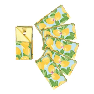 Lemon Blossoms blu Dinner Napkin Set of 6