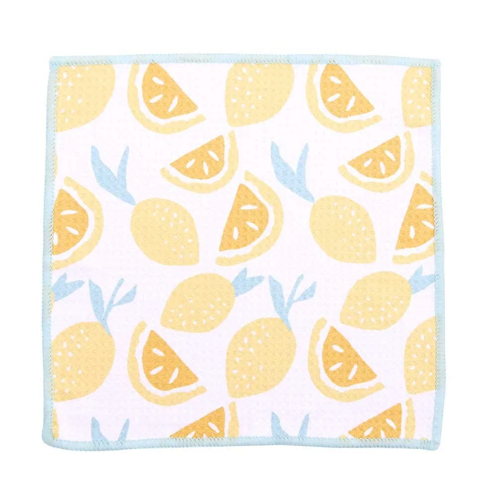 Lemon Slices blu Kitchen Dish Cloths (Set of 3)