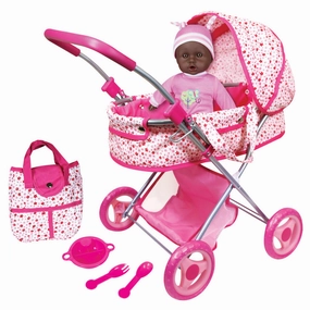 Lissi Deluxe Doll Pram with Removable Carrier and Storage