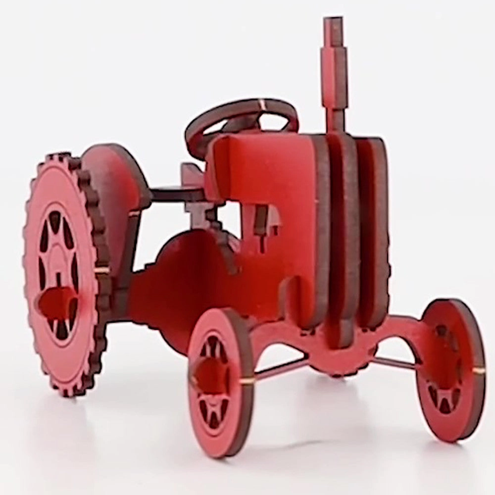 Little & Wood: Mighty Tractor - Red 3D Wooden Puzzle Kit