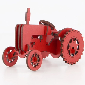 Little & Wood: Mighty Tractor - Red 3D Wooden Puzzle Kit