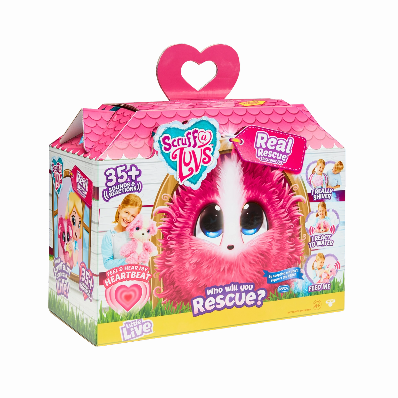 Little Live Pets Scruff A Luvs Real Rescue Surprise Interactive Pet Pink