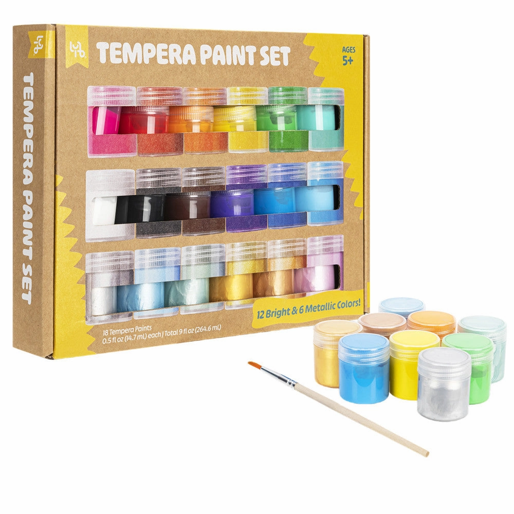 Little Yellow Bicycle Kids' Tempera Paint Kit - 18 Vibrant Colors