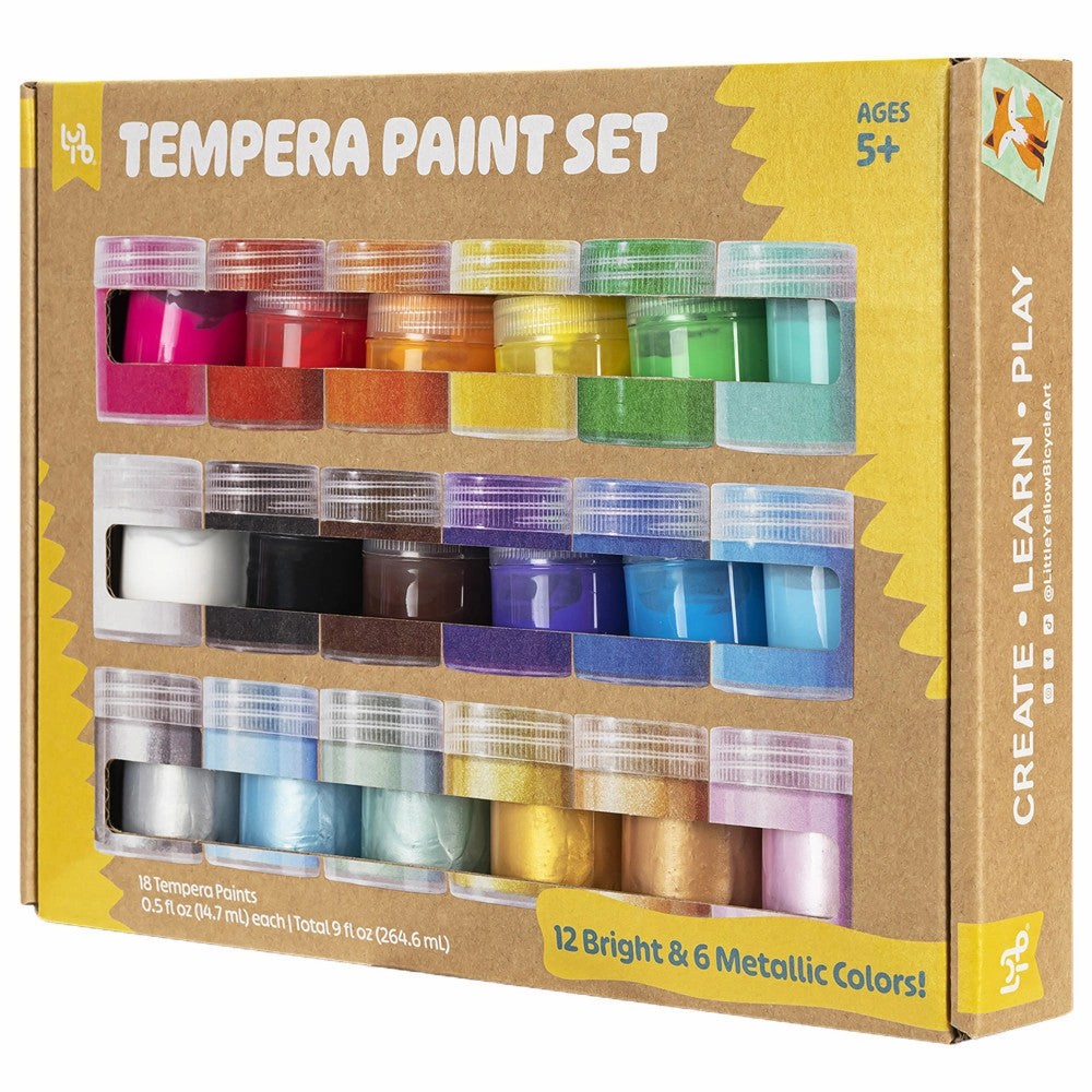 Little Yellow Bicycle Kids' Tempera Paint Kit - 18 Vibrant Colors