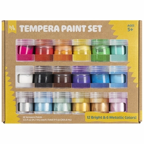 Little Yellow Bicycle Kids' Tempera Paint Kit - 18 Vibrant Colors