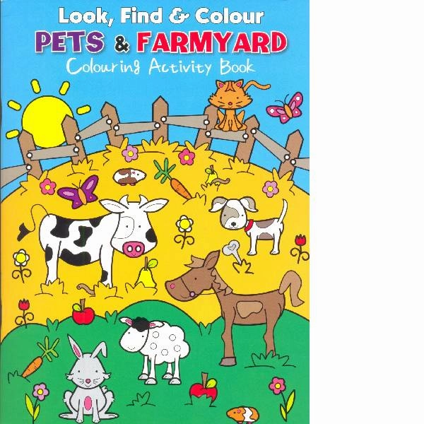Look, Find & Colour Pets & Farmyard Colouring Activity Book