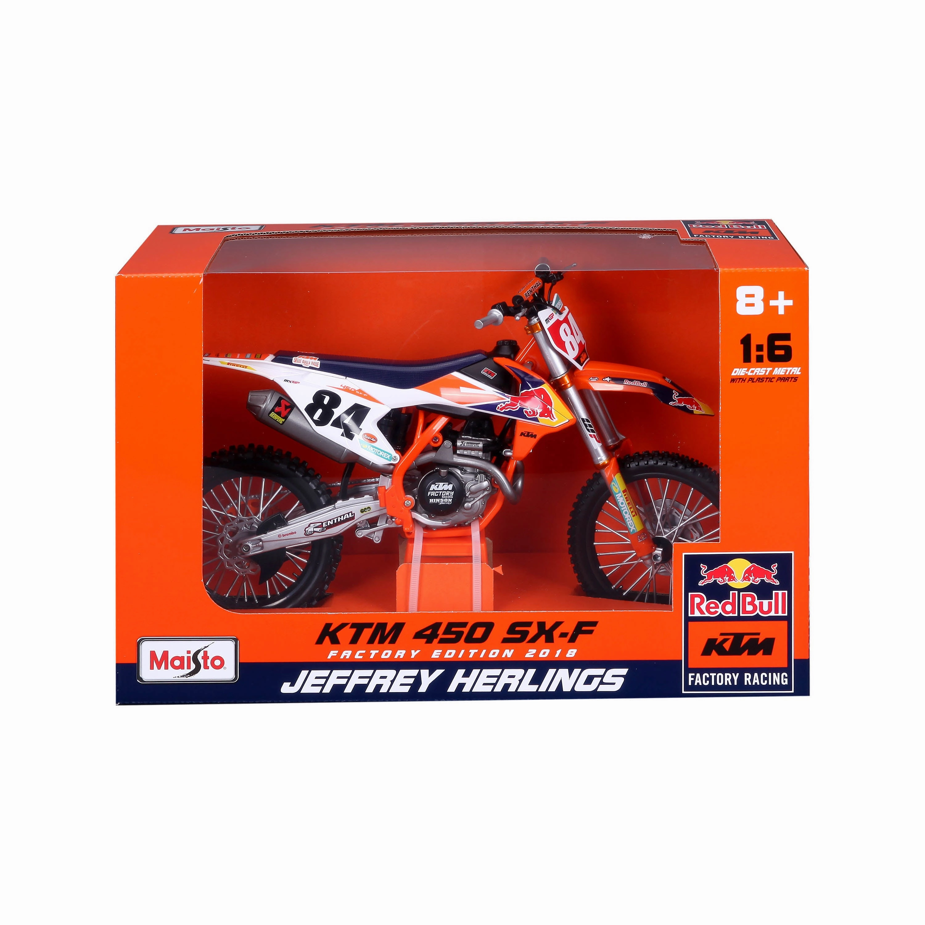 Maisto 1:6 Red Bull Ktm 450 Sx-F Factory Edition 2018 Jeffrey Herlings