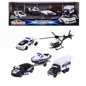 Majorette Police Force Black and White 4 Car Gift Set For Kids Ages 3 