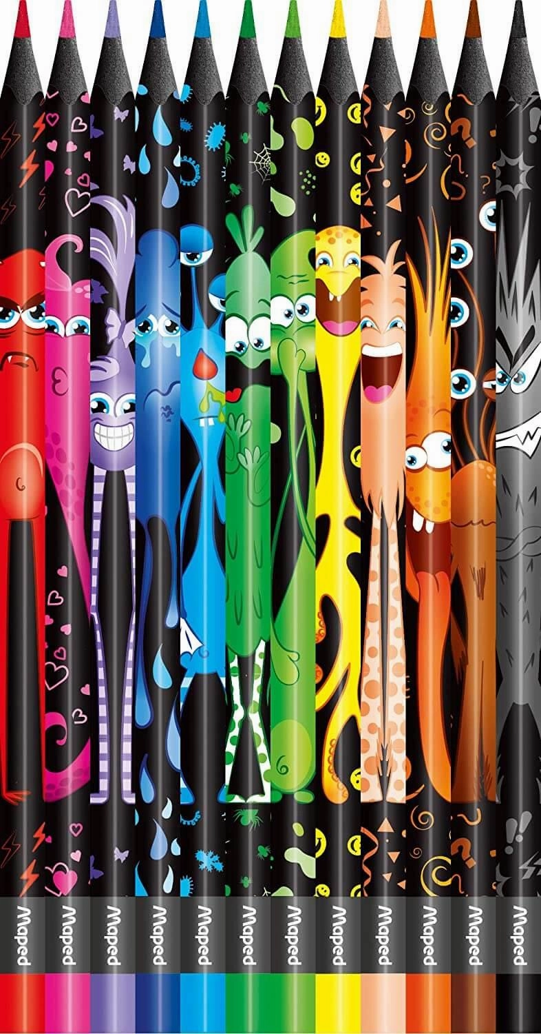 Maped Colour'Peps Pack of 12 Monster Themed Colouring Pencils Ages 3 