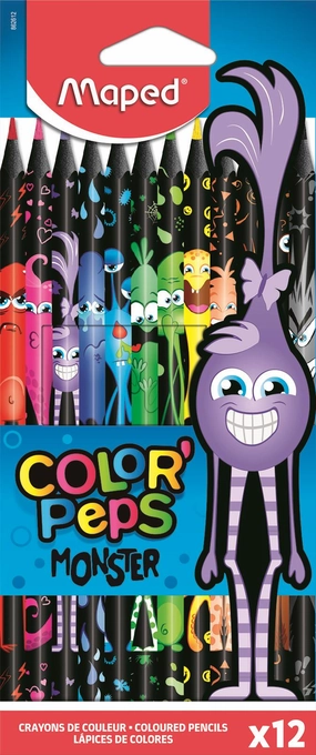 Maped Colour'Peps Pack of 12 Monster Themed Colouring Pencils Ages 3 