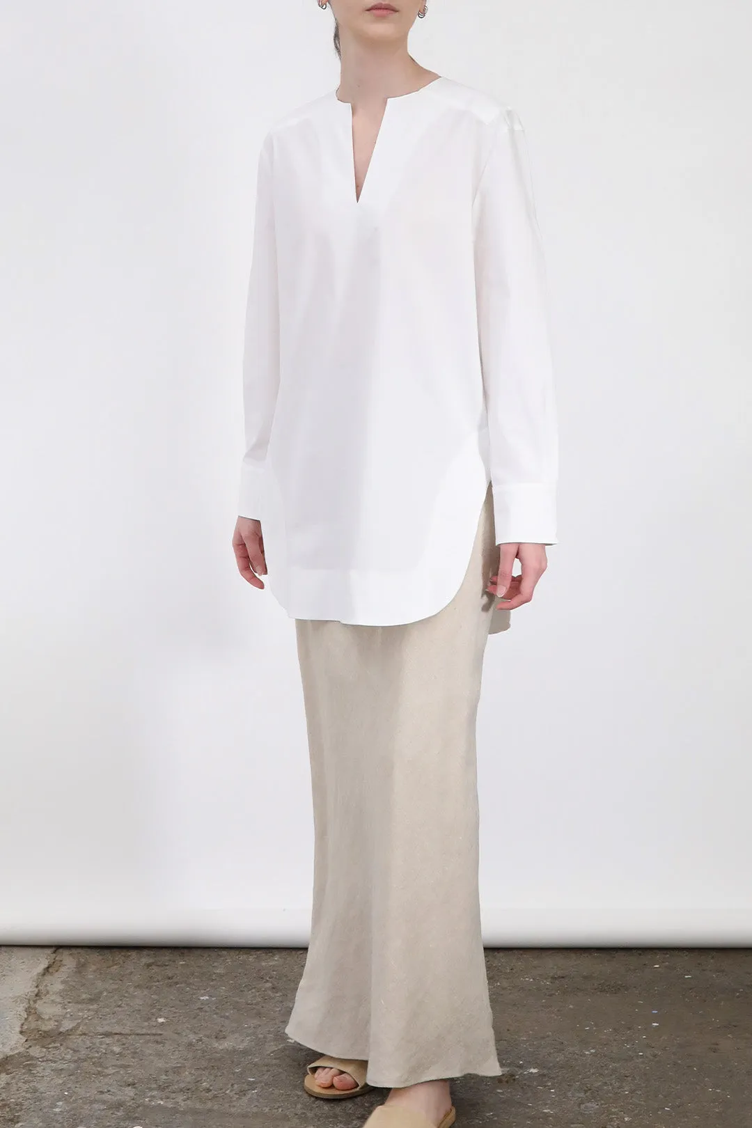 MARAKESH TUNIC SHIRT IN ITALIAN COTTON STRETCH