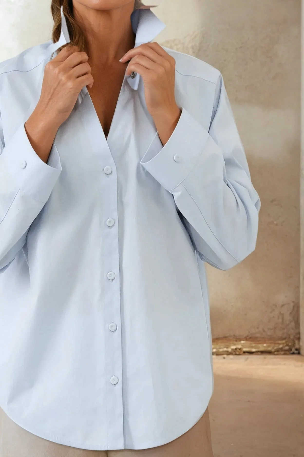 MARY DOLMAN SHIRT IN ITALIAN COTTON STRETCH