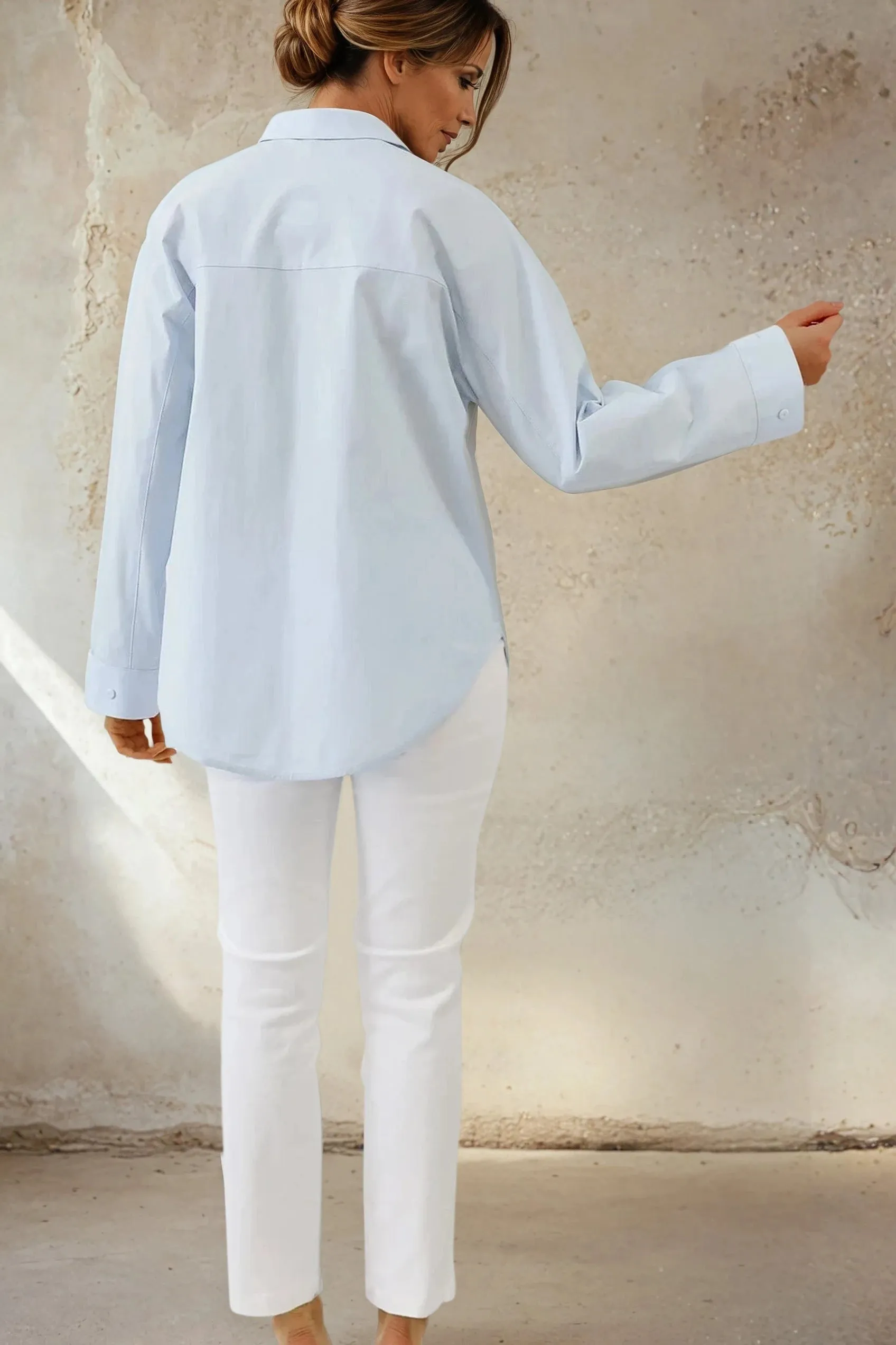 MARY DOLMAN SHIRT IN ITALIAN COTTON STRETCH
