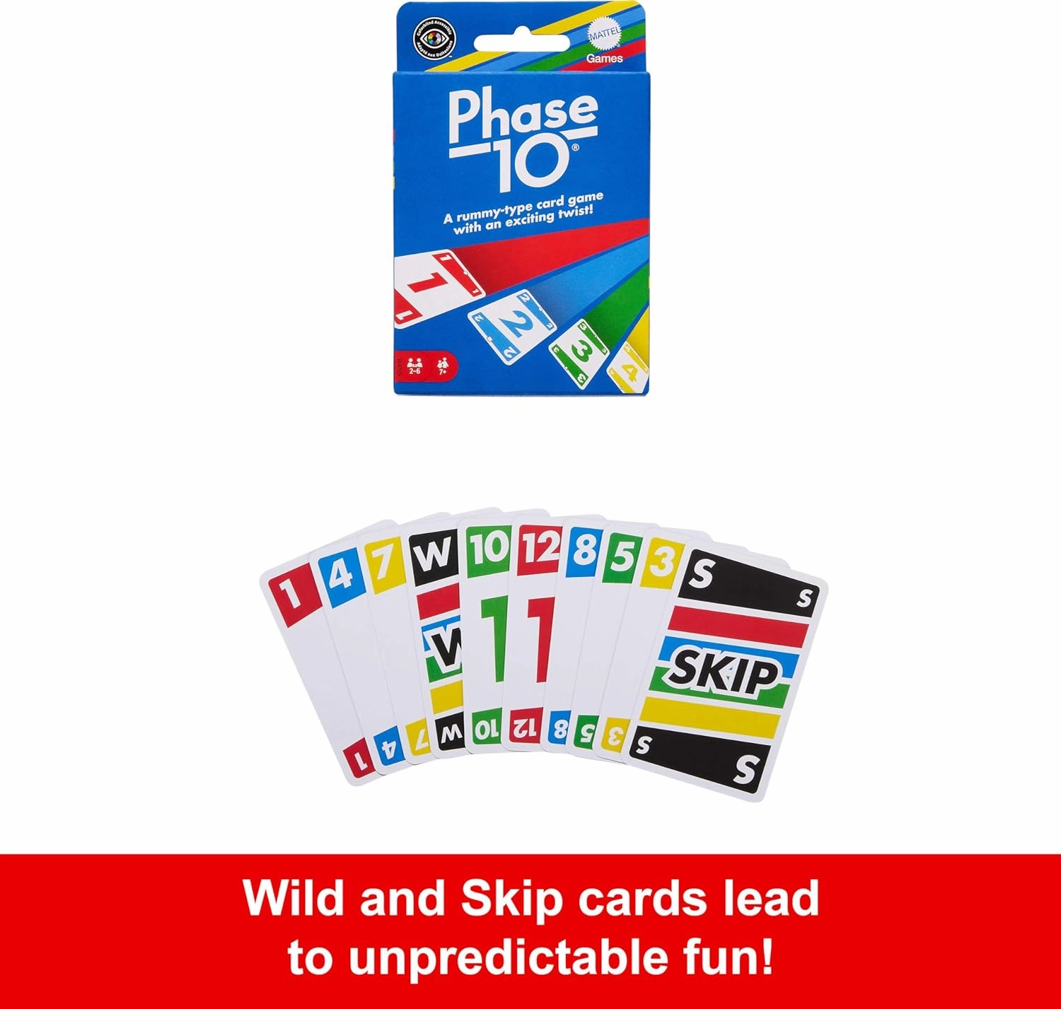 Mattel Games Uno Phase 10 Family & Friends Card Game for Ages 7 