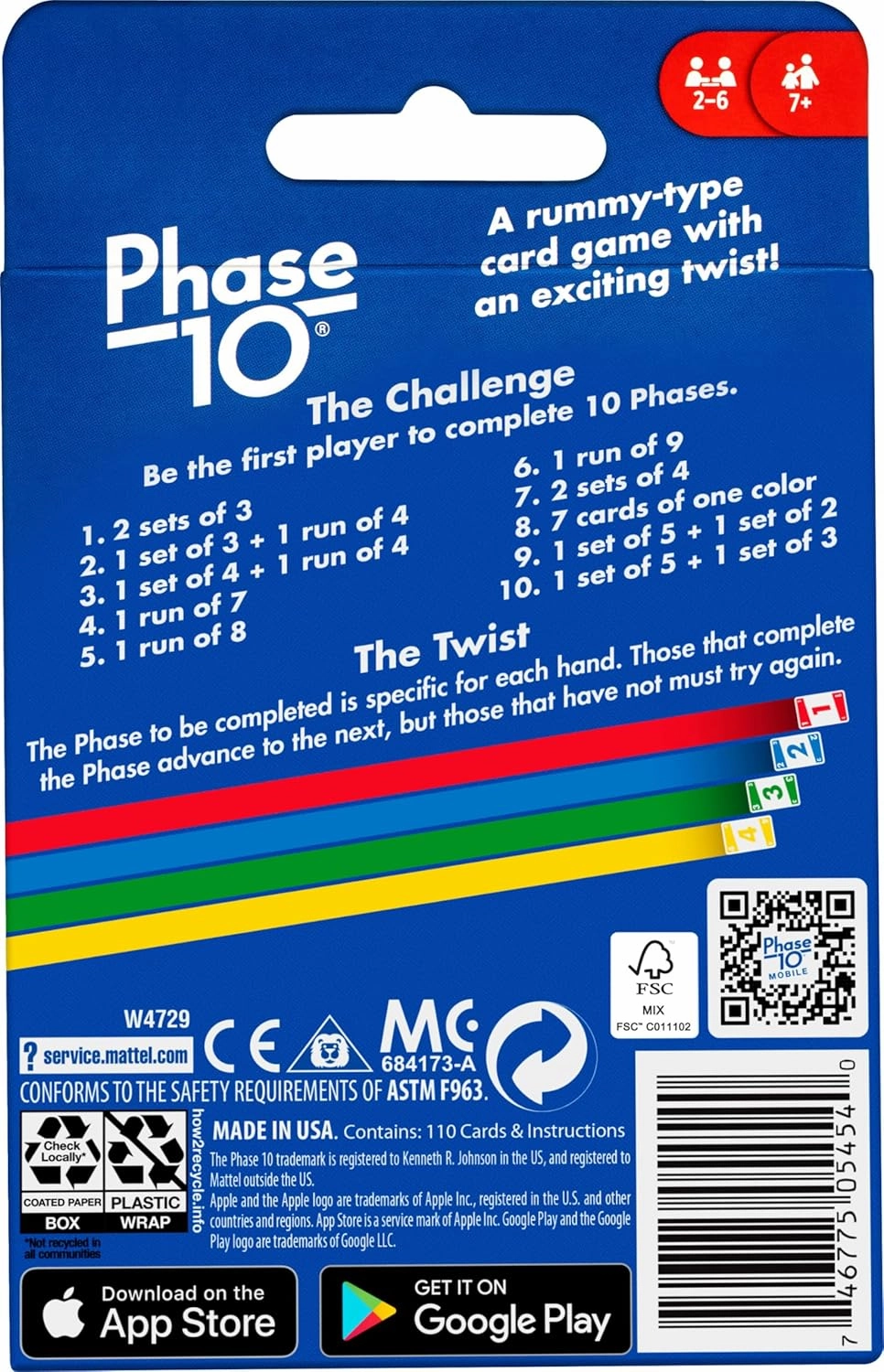 Mattel Games Uno Phase 10 Family & Friends Card Game for Ages 7 